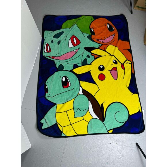 Pokemon Nintendo Pikachu Charmander THrow Blanket 44" x 60" Fleece - Picture 1 of 5